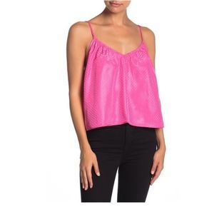 NSR Pink Lisa Dotted Crop Tank Top Size Large